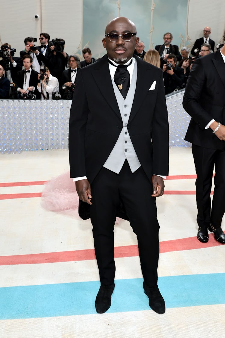 Edward Enninful attends The 2023 Met Gala Celebrating "Karl Lagerfeld: A Line Of Beauty" at The Metr...