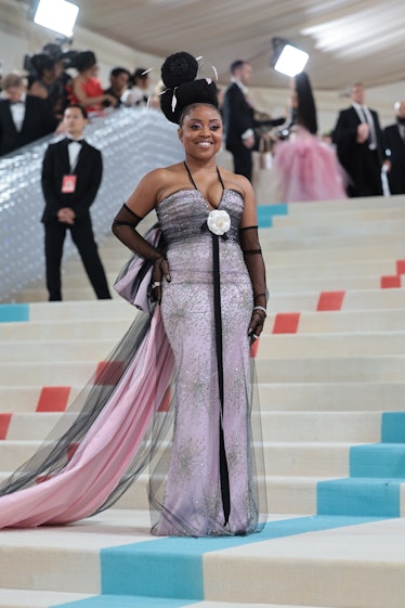 Quinta Brunson attends The 2023 Met Gala Celebrating "Karl Lagerfeld: A Line Of Beauty" at The Metro...