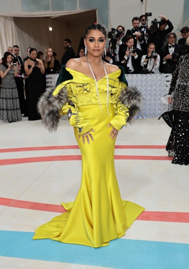 Ariana DeBose attends The 2023 Met Gala Celebrating "Karl Lagerfeld: A Line Of Beauty" at The Metrop...