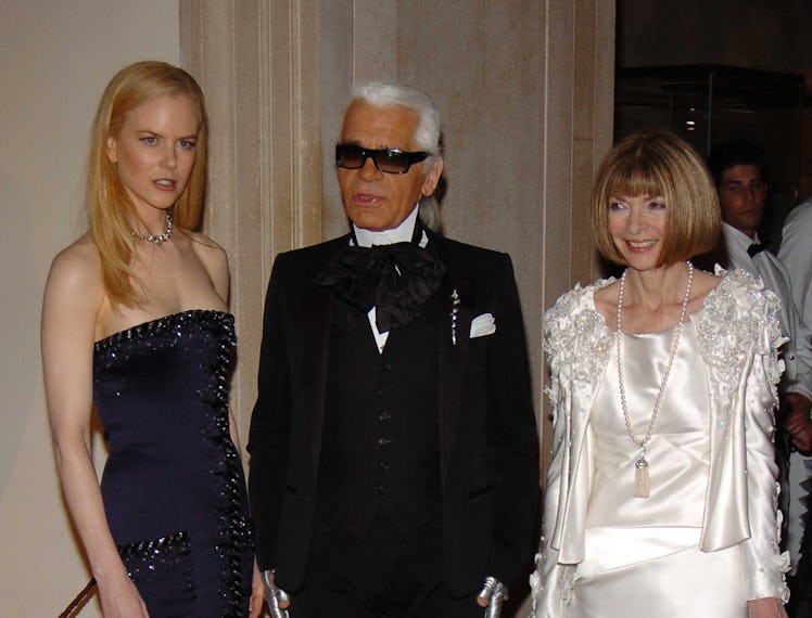 Nicole Kidman, Karl Lagerfeld and Anna Wintour.