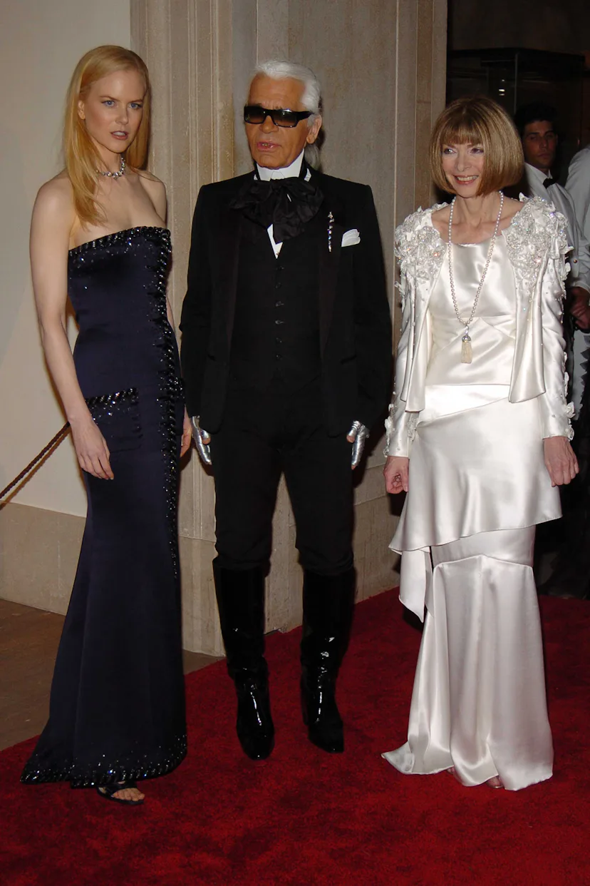 Nicole Kidman, Karl Lagerfeld and Anna Wintour.