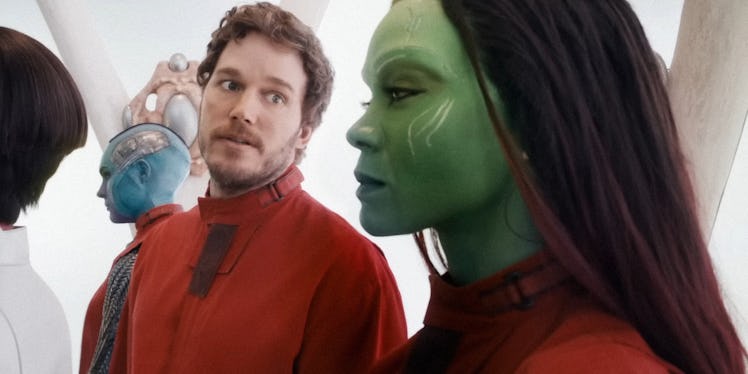 Chris Pratt and Zoe Saldaña in Guardians of the Galaxy Vol. 3