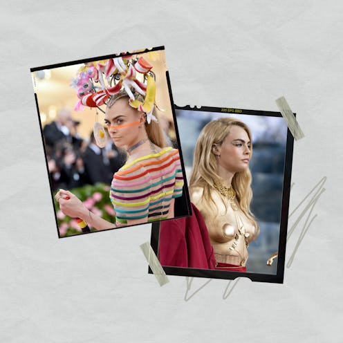 Here are Cara Delevingne's wildest Met Gala makeup looks & hairstyles.