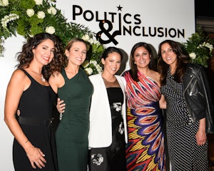 Cecilia Vega, Alicia Menendez, Laura Jarrett, Amna Nawaz, and Yasmin Vossoughian at the Politics and...