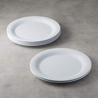 AmazonCommercial White Melamine Plate (6-Pieces)