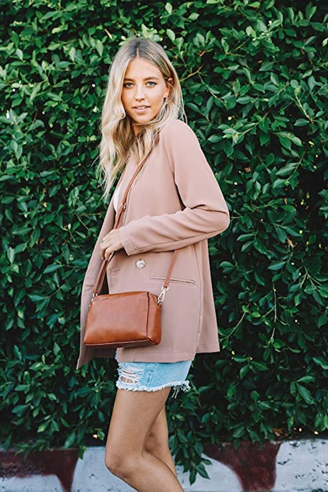 FashionPuzzle Triple Zip Small Crossbody Bag