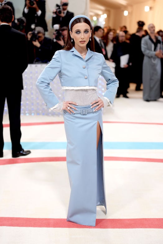 Emma Chamberlain in baby blue at the 2023 Met Gala.
