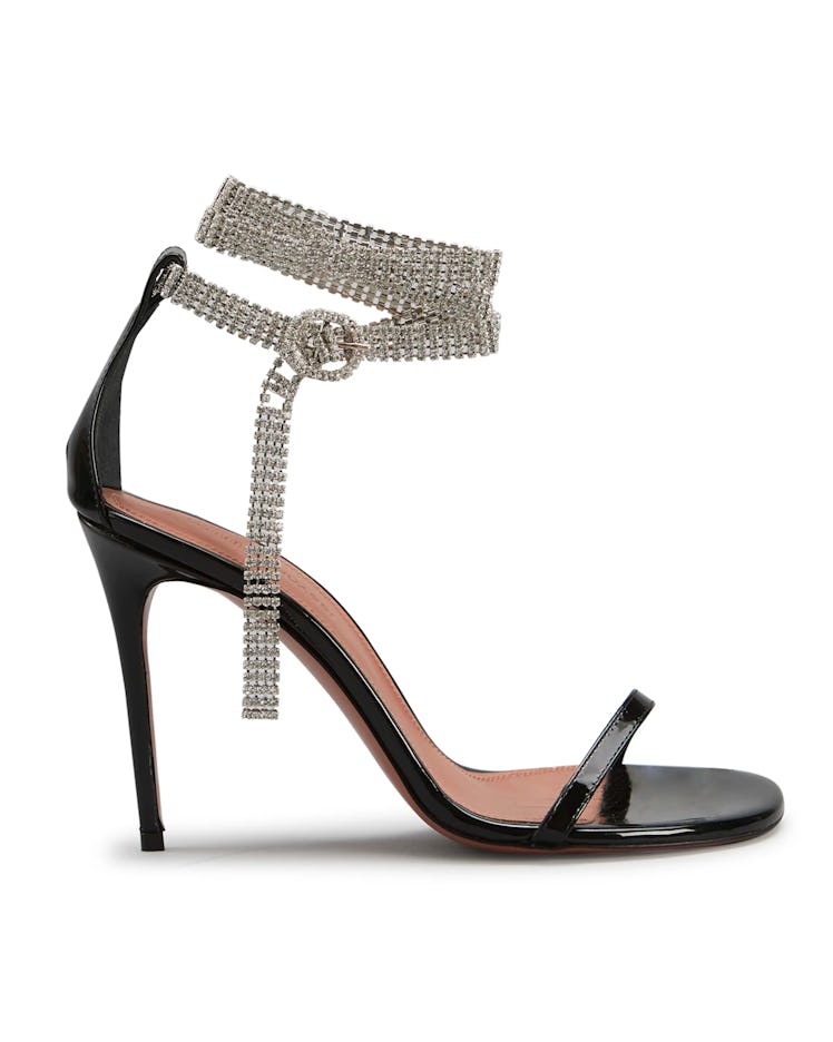 Giorgia Crystal-Wrap Patent Sandals