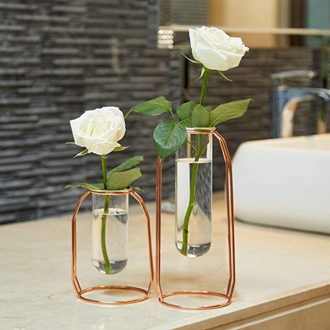 PuTwo Metal Glass Vase (2-Pack)