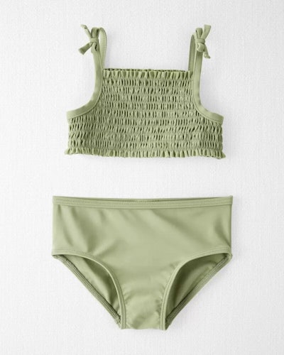 Baby swimsuit, a two-piece bikini in olive green