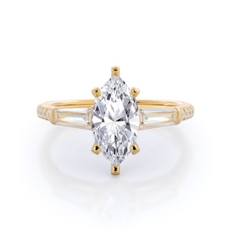 Three Stone Tapered Baguette Diamond Engagement Ring