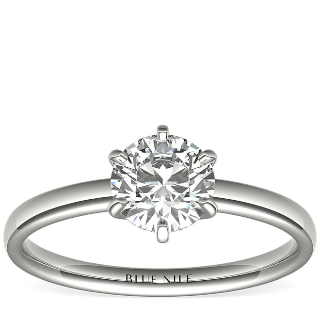 Blue Nile Six-Prong Low Dome Comfort Fit Solitaire Engagement Ring