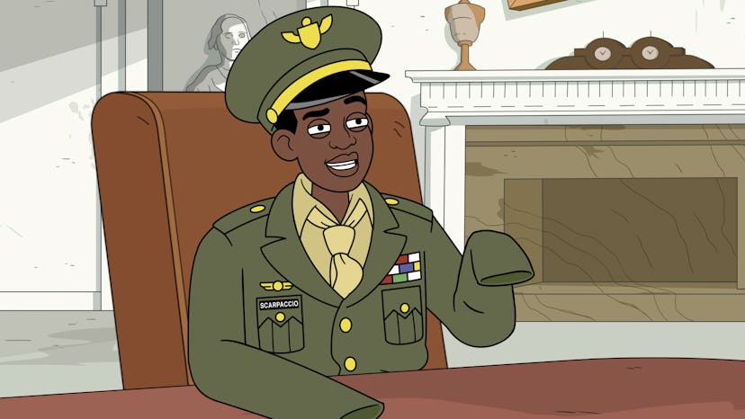 Ayo Edebiri voices General Scarpaccio in ‘Mulligan’ via Netflix’s press site