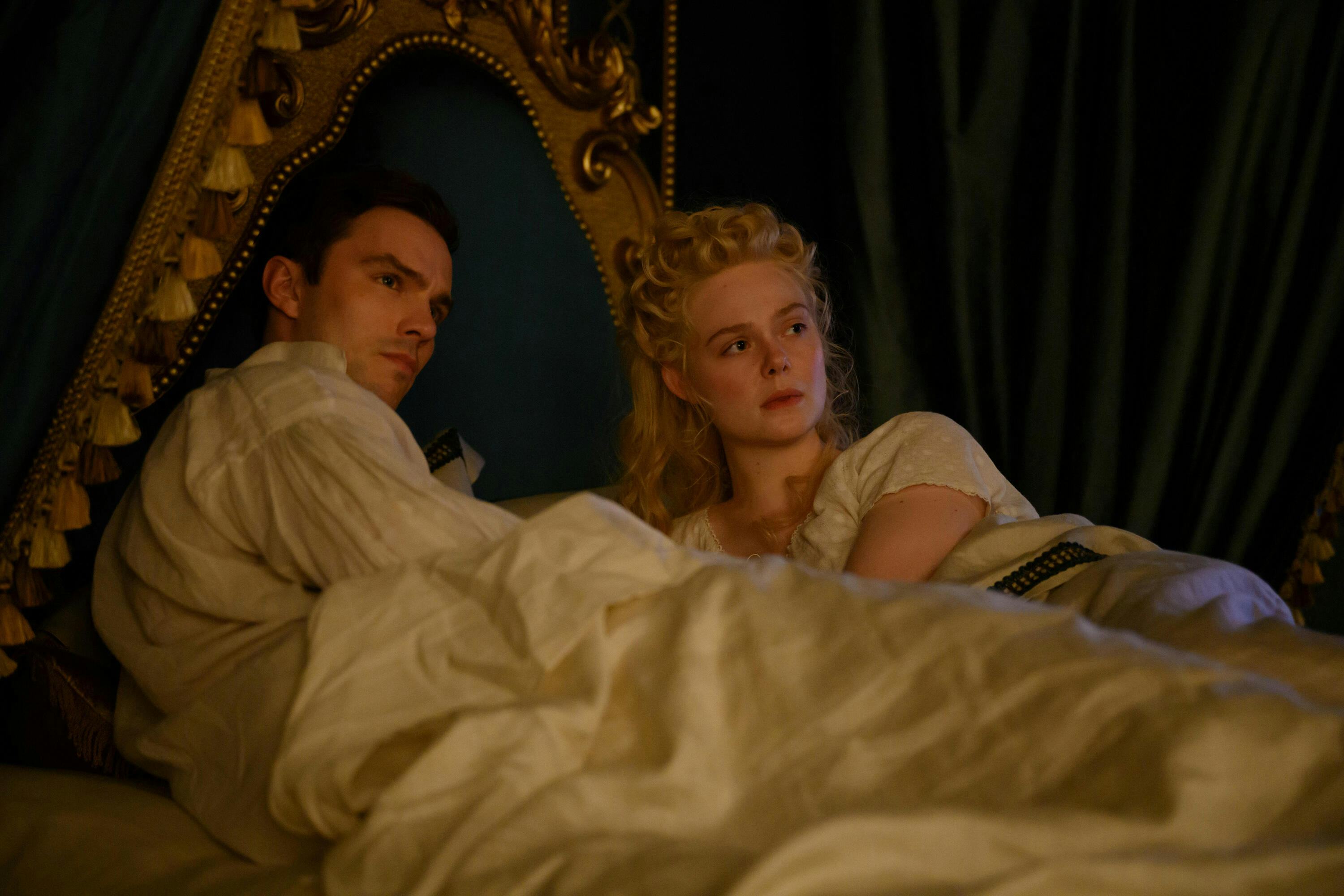 Peter (Nicholas Hoult) and Catherine (Elle Fanning) in &lsquo;The Great&rsquo; Season 3, via Hulu&rsquo;s press site