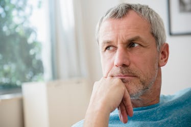 Older man looking pensive