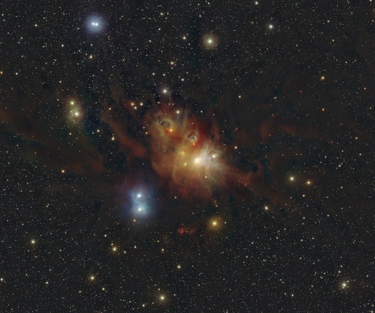 A bright cluster of light against the backdrop of space