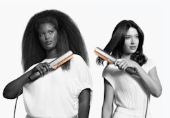 Dyson Airstrait hair straightener tool on different hair types
