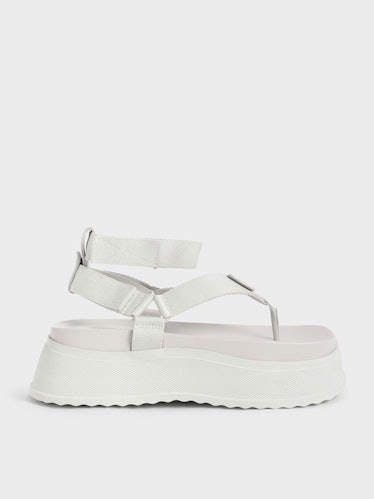 Charles & Keith Joss Ankle-Strap Flatform Thong Sandals