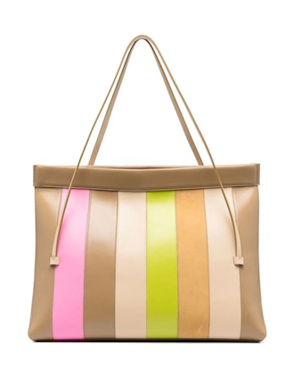 Wandler Large Stripe-Pattern Leather Tote Bag