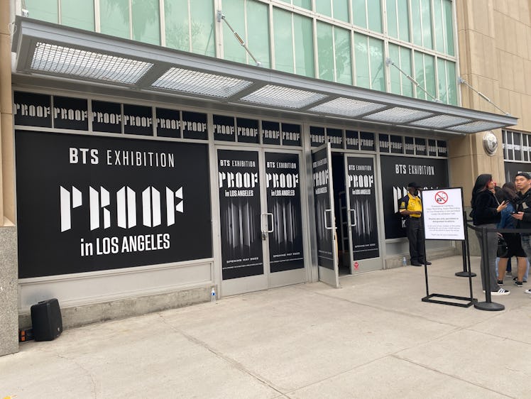 The outside of the BTS pop-up in Los Angeles based on BTS' 'Proof' album. 