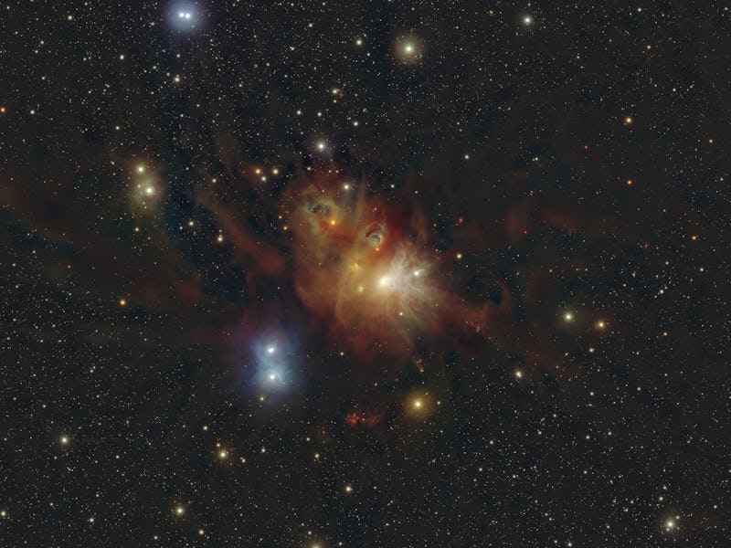 A bright cluster of light against the backdrop of space