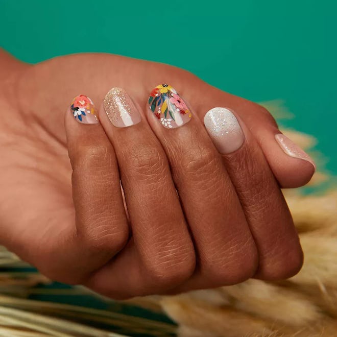 mother's day nail design: floral Dashing Diva Gloss Gel Nail Art Strip - Wallflower Frenzy 