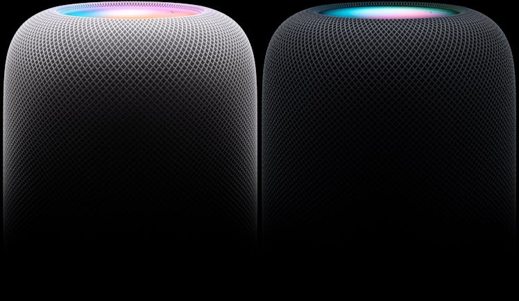 Apple HomePod 2nd generation speakers side by side