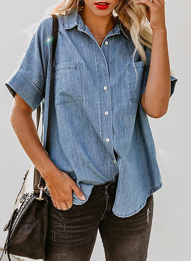 Astylish Loose Button-Down Shirt