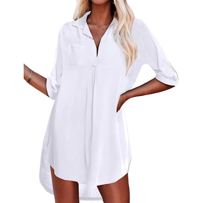 Ekouaer Cover Up Shirt Dress