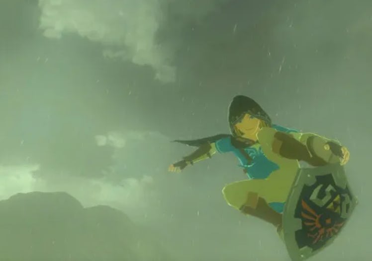 Link hanging air in Breath of the Wild.