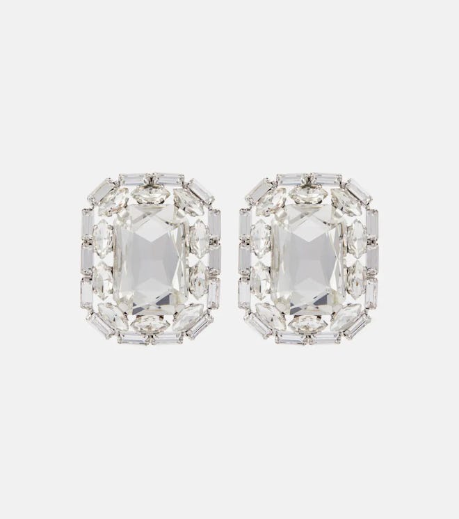 Crystal-Embellished Clip-On Earrings