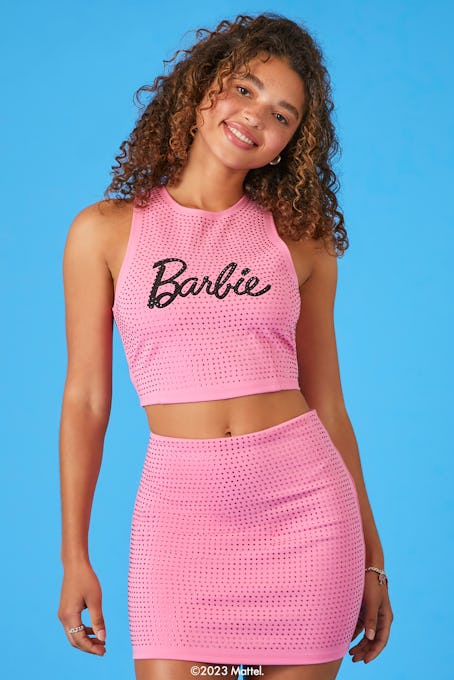 Forever 21 x Barbie Crop Top & Mini Skirt Set