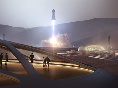 A rendering of Starship by SpaceX.