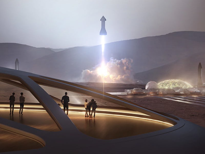 A rendering of Starship by SpaceX.