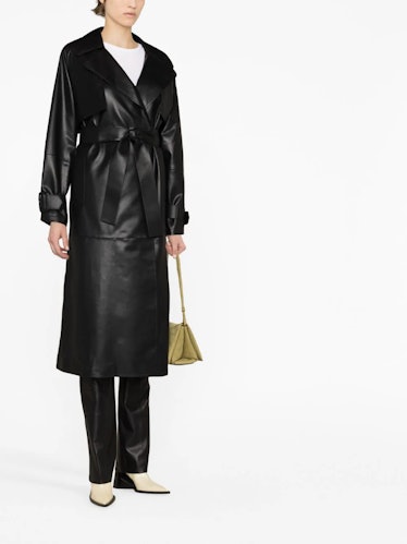 x Elizabeth Sulcer oversized faux leather trench coat