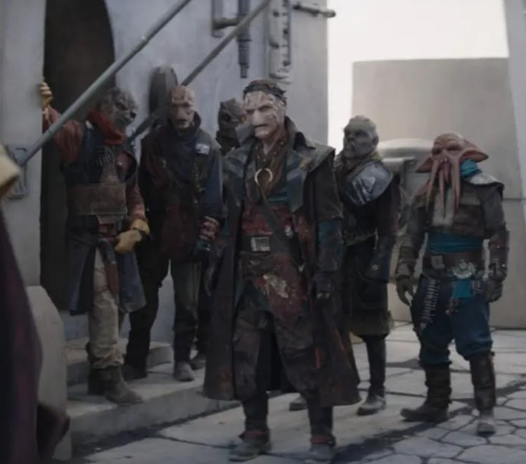 The pirate gang terrorizes Nevarro in The Mandalorian Season 3.