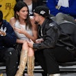 Kendall Jenner and Bad Bunny at basketball game