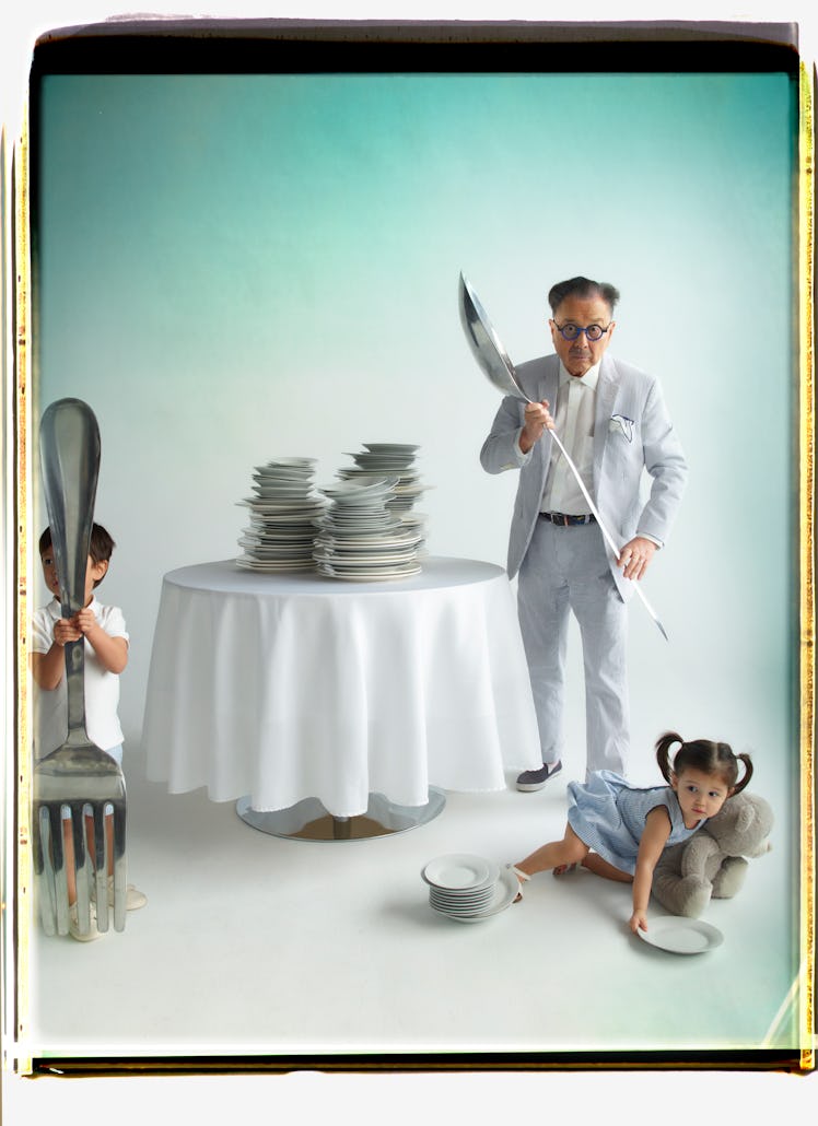 mr chow and children in the new brooks brothers ads