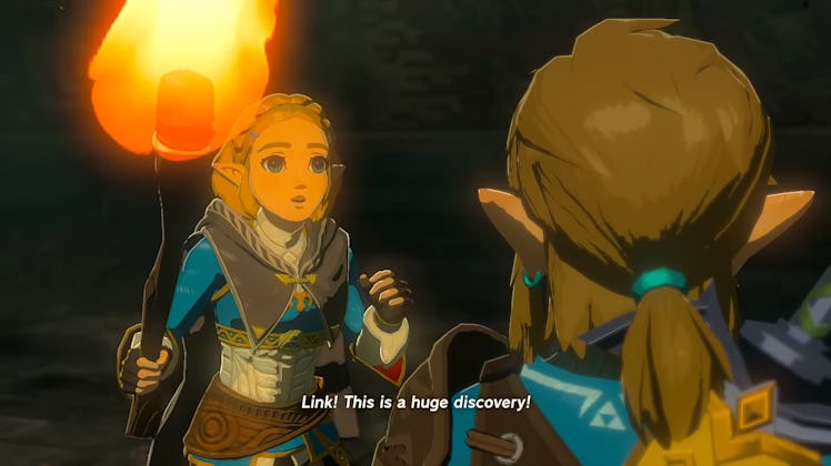 ToTK Zelda saying "Link! This is a huge discovery!"