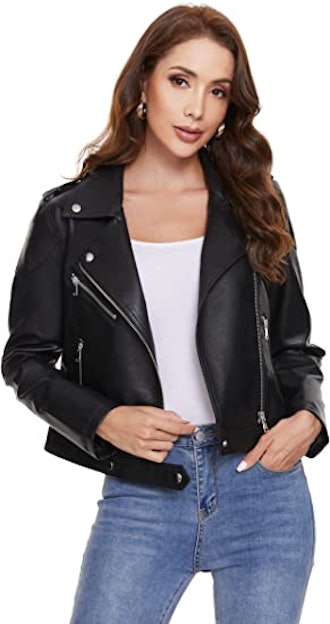 Fahsyee Faux Leather Jacket