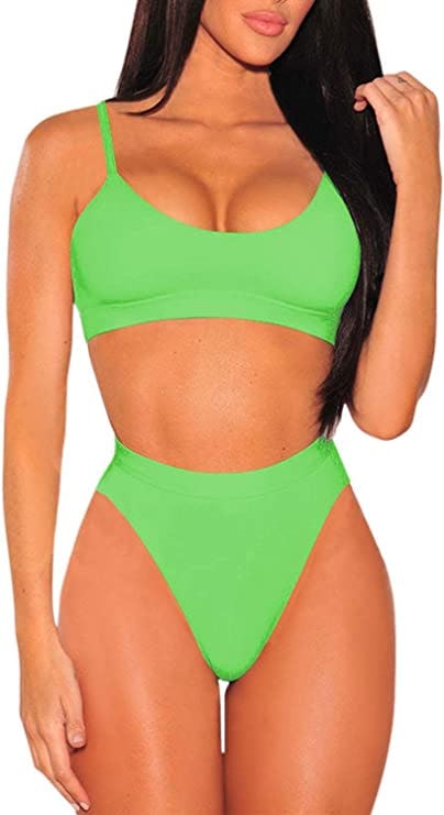 Pink Queen Push Up Spaghetti Straps Two Piece Swimsuit