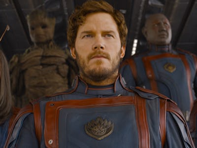 Mantis, Groot, Star-Lord, Drax และ Nebula ใน Guardians of the Galaxy Vol 3