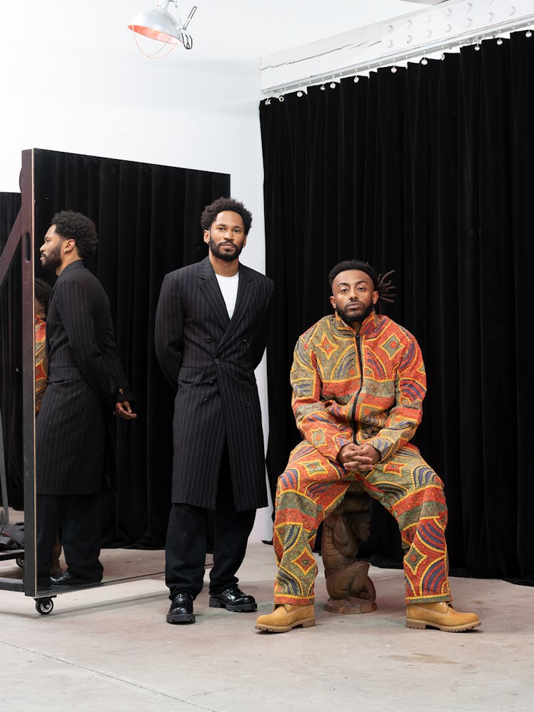 From left: Kaytranada wears a Dries Van Noten coat; Loro Piana T-shirt; his own pants and shoes. Ami...