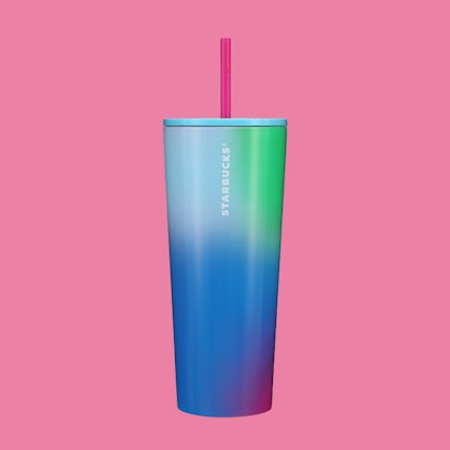 The Starbucks tumbler from their summer 2023 collection that matches the debut 'Taylor Swift' album ...