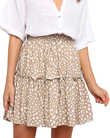 Alelly Women's Summer Cute High Waist Ruffle Skirt