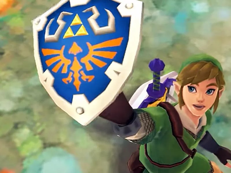 zelda Skyward Sword Link holding the Hylian Shield