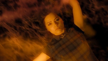 Clara falling through the time stream in the episode’s cold open.