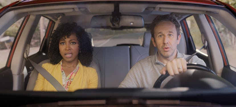 Chris O’Dowd as Dusty and Gabrielle Dennis as Cass in ‘The Big Door Prize’ Season 1, via Apple TV+’s…