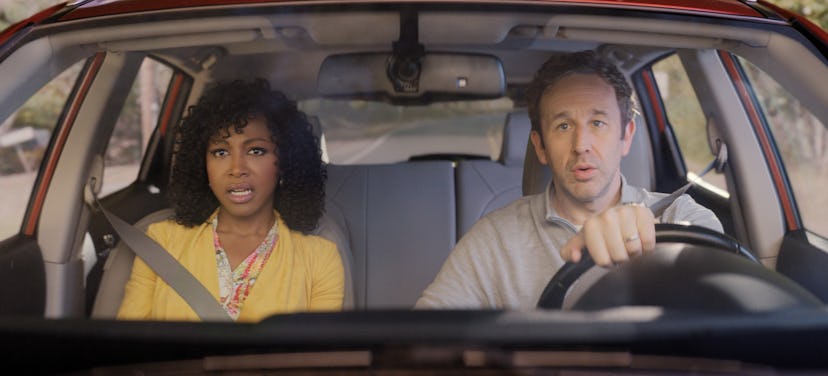 Chris O’Dowd as Dusty and Gabrielle Dennis as Cass in 'The Big Door Prize' Season 1, via Apple TV+'s...