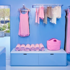 Clothes inside the SKIMS summer pop-up shop.